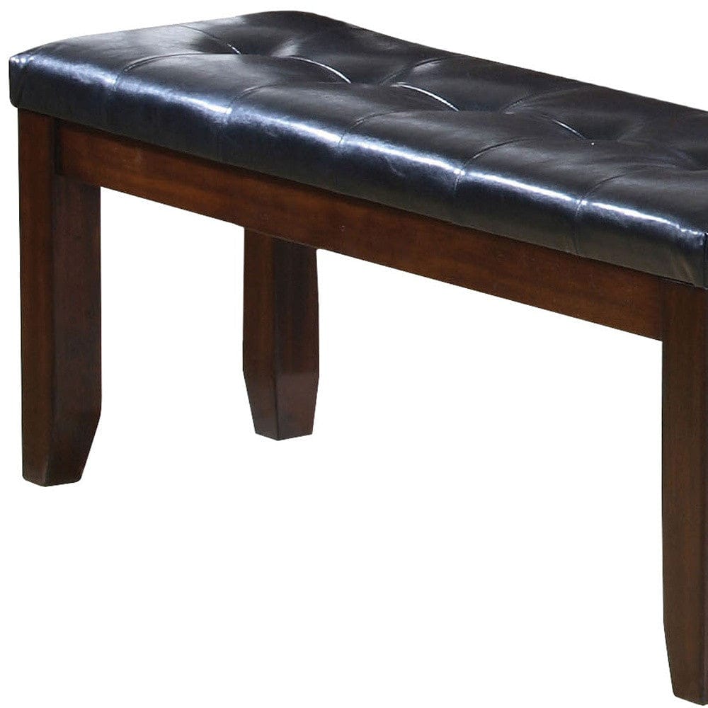 Urbana Bench , Black Pu & Cherry
