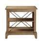 Rustic Light Oak End Table With X-Bar Detail