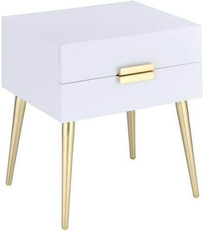 Sleek Black And Gold Two Drawer End Table