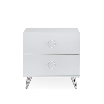 White Wood Rectangular Night Stand