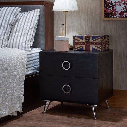 White Wood Rectangular Night Stand