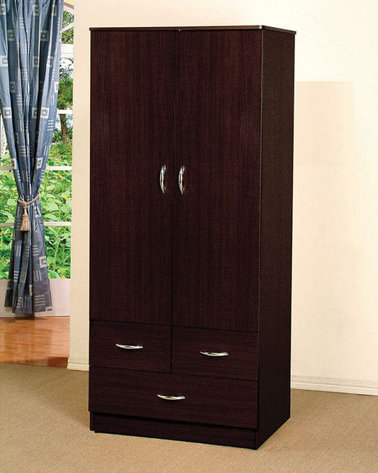 32" X 22" X 72" Espresso Particle Board Wardrobe