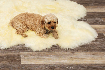72" X 72" Natural Sheepskin Wool Area Rug