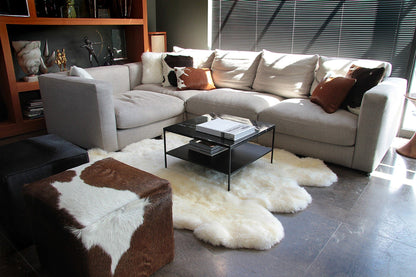 72" X 72" Natural Sheepskin Wool Area Rug