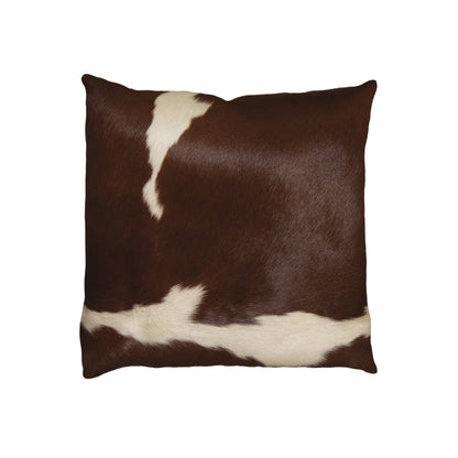 18" X 18" X 5" Black And White Cowhide  Pillow