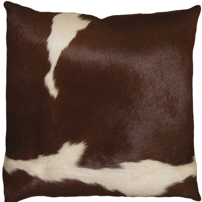 18" X 18" X 5" Black And White Cowhide  Pillow