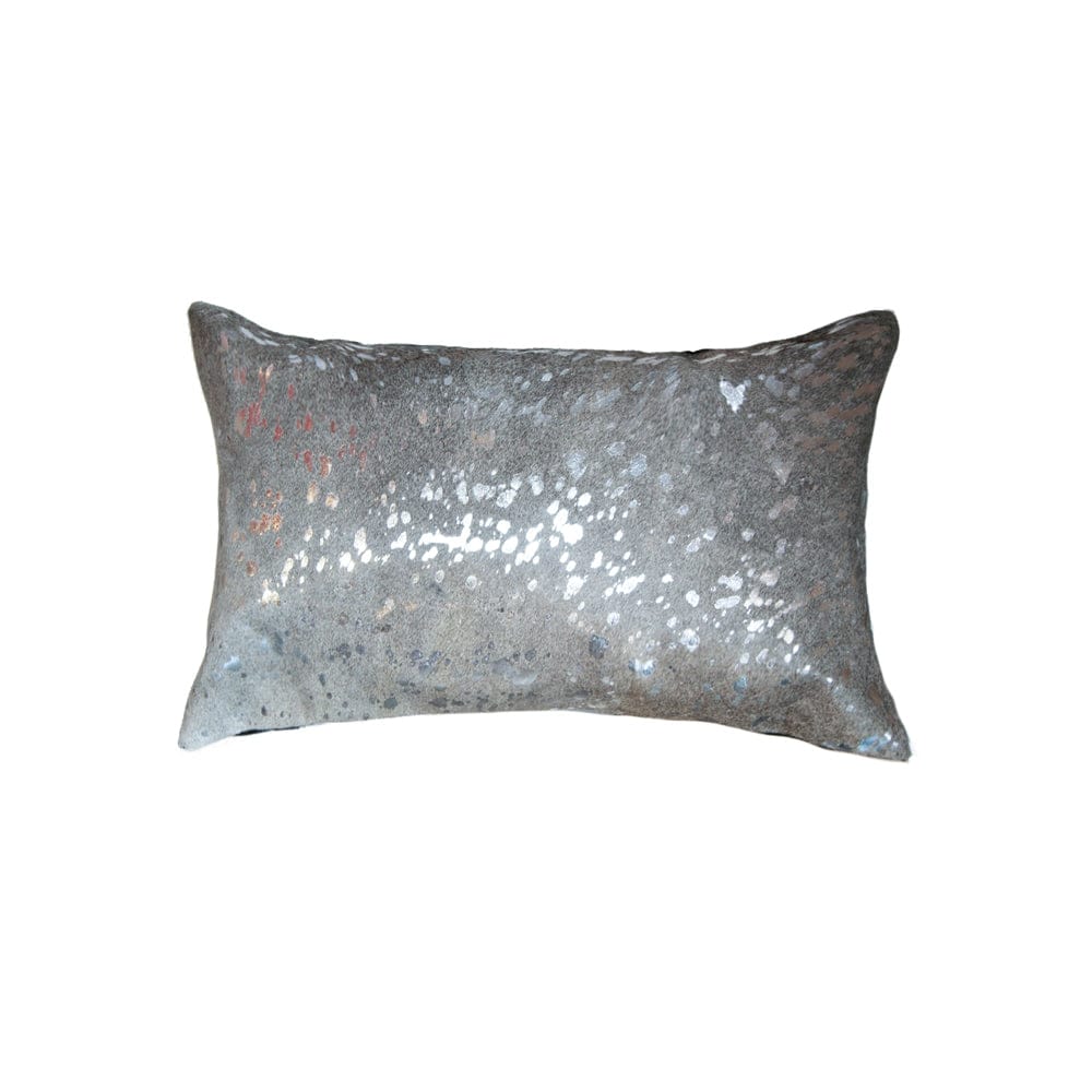 12" X 20" X 5" Black Cowhide  Pillow