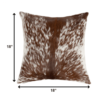 18" X 18" X 5" Black And White Cowhide  Pillow