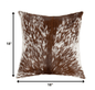 18" X 18" X 5" Black And White Cowhide  Pillow