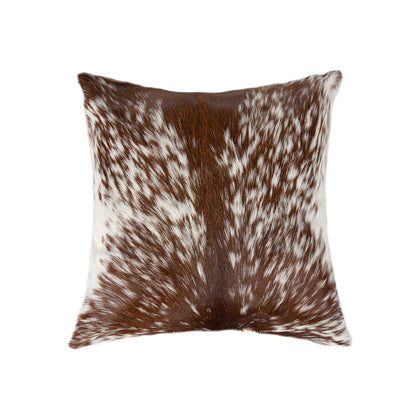 18" X 18" X 5" Black And White Cowhide  Pillow