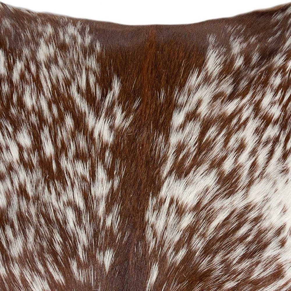 18" X 18" X 5" Black And White Cowhide  Pillow