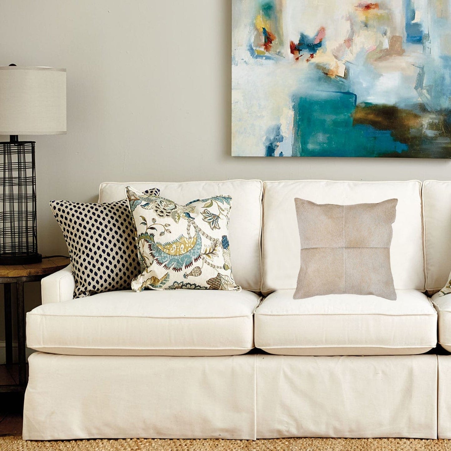 18" X 18" X 5" Black And White Quattro  Pillow