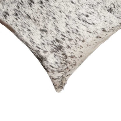 18" X 18" X 5" Salt And Pepper Gray And White Cowhide  Pillow
