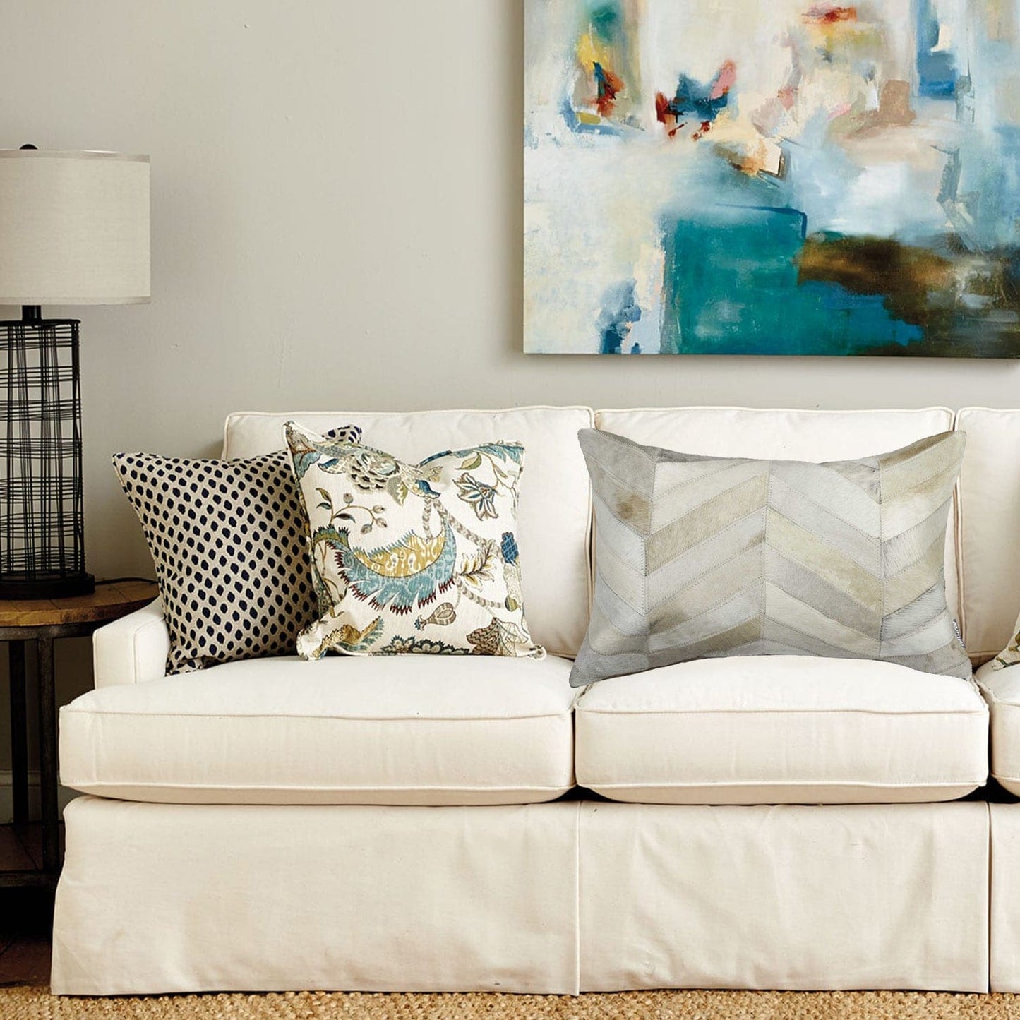 12" X 20" X 5" Grey  Pillow