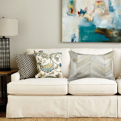 12" X 20" X 5" Grey  Pillow