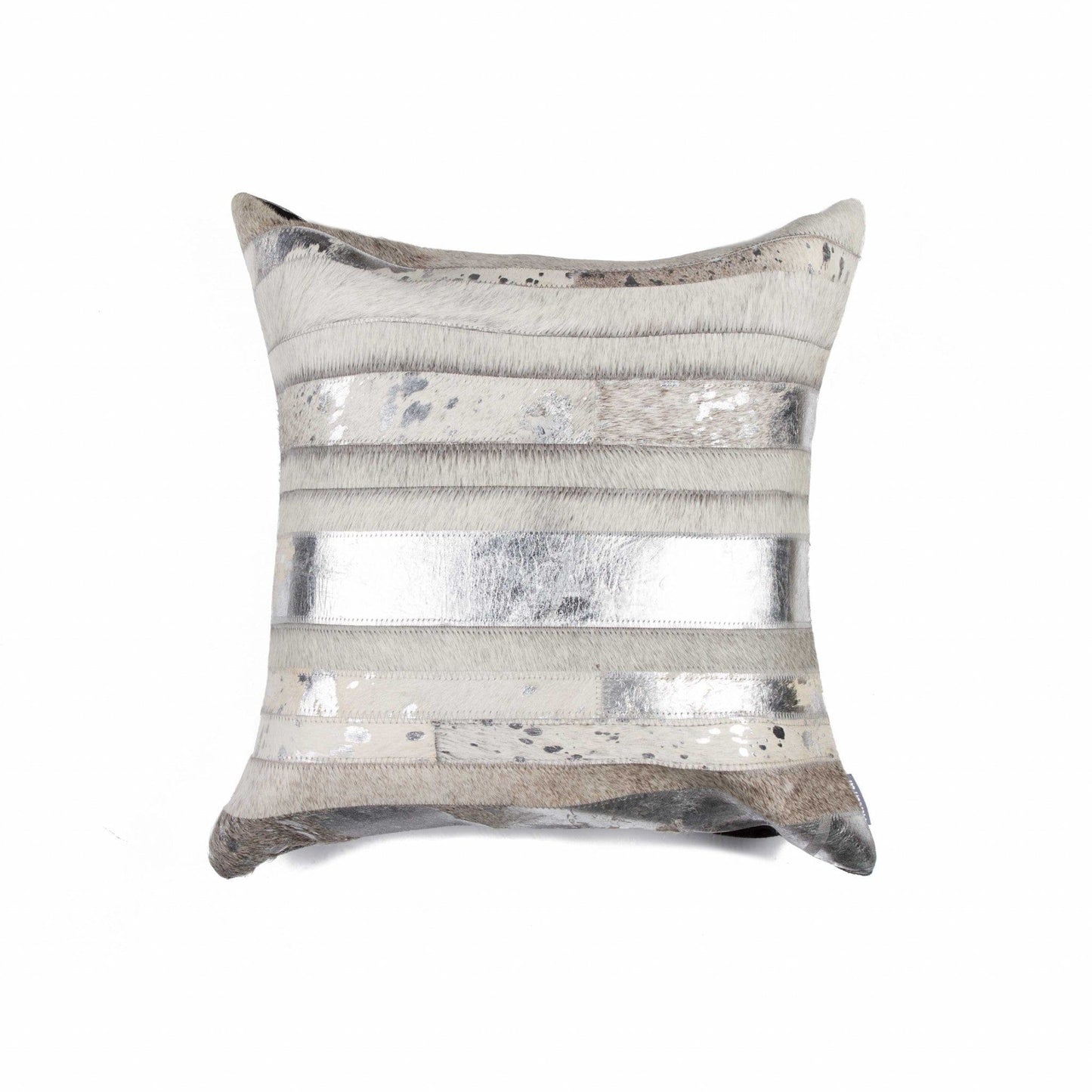 18" X 18" X 5" Gray And Silver  Pillow