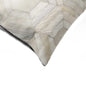 12" X 20" X 5" White And Brown Cowhide  Pillow