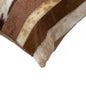 12" X 20" X 5" White And Brown Cowhide  Pillow