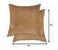 18" X 18" X 5" Tan Cowhide  Pillow 2 Pack
