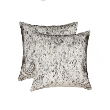 Salt And Pepper Cowhide Pillow 2 Pack