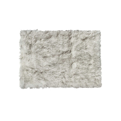 5' X 8' Ombre Gray Faux Sheepskin Rug