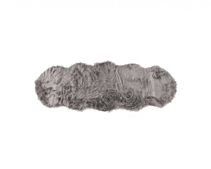 2" X 6" Gray Sheepskin Double - Area Rug