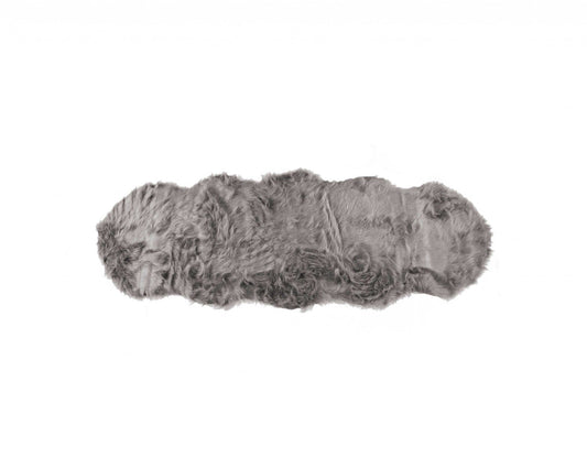 2" X 6" Gray Sheepskin Double - Area Rug