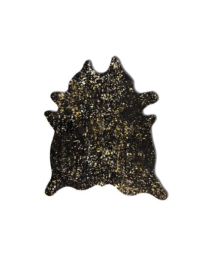 60" X 84" Chocolate And Gold Cowhide - Area Rug