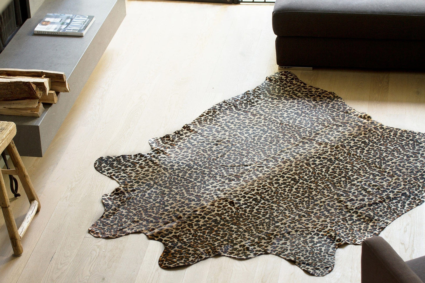 60" X 84" Chocolate And Gold Cowhide - Area Rug