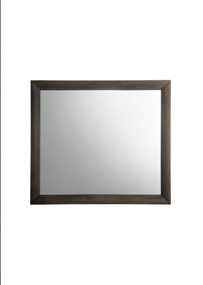 Gray Oak Wooden Rectangular Mirror