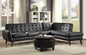 111" X 80" X 33" Black Pu Sectional Sofa