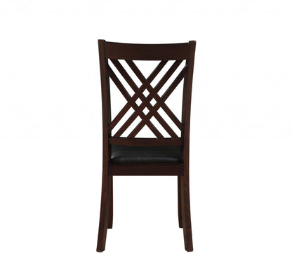 18" X 22" X 41" 2Pc Black And Espresso Side Chair