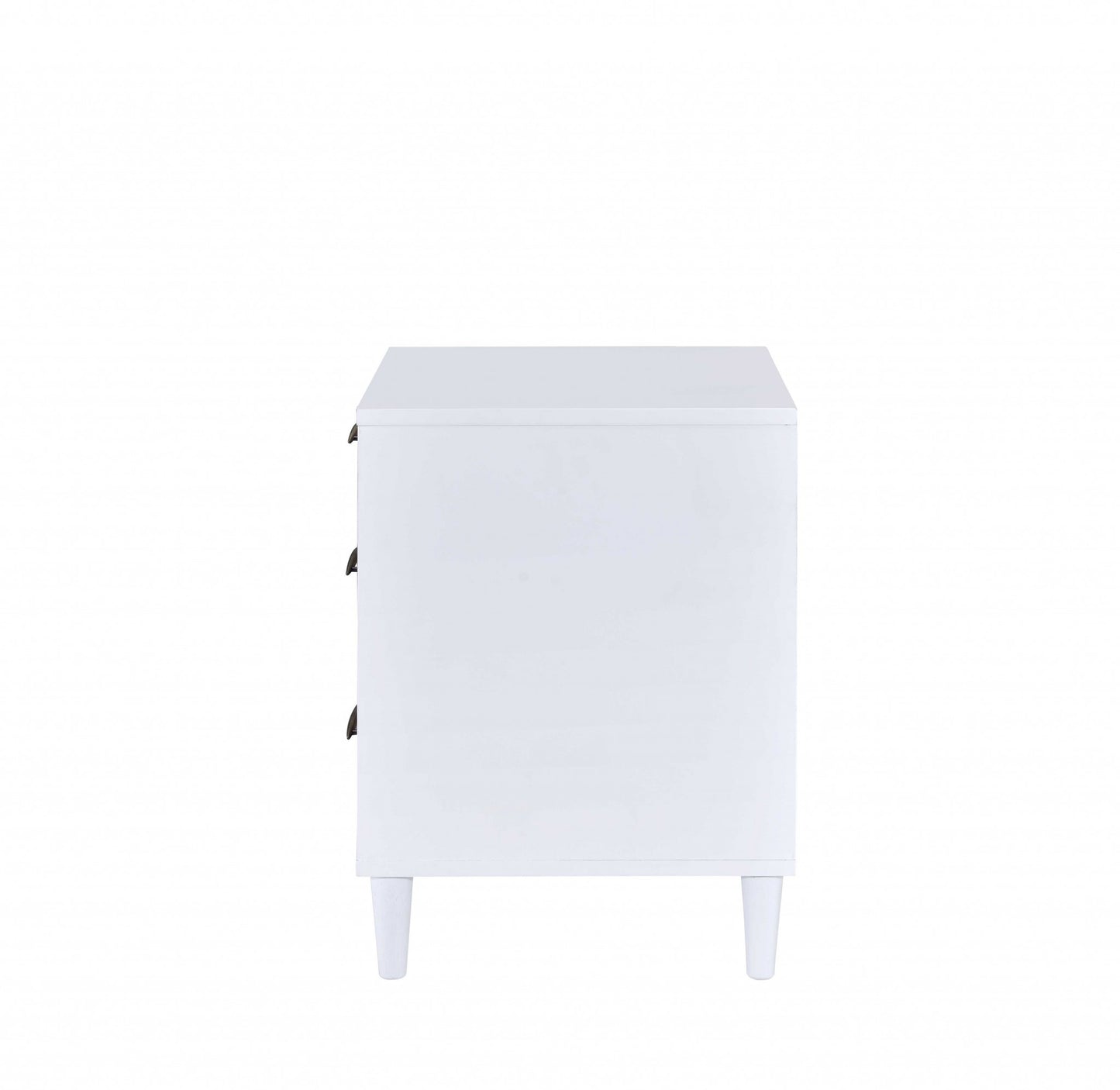 White And Distressed Oak Three Drawer Nightstand