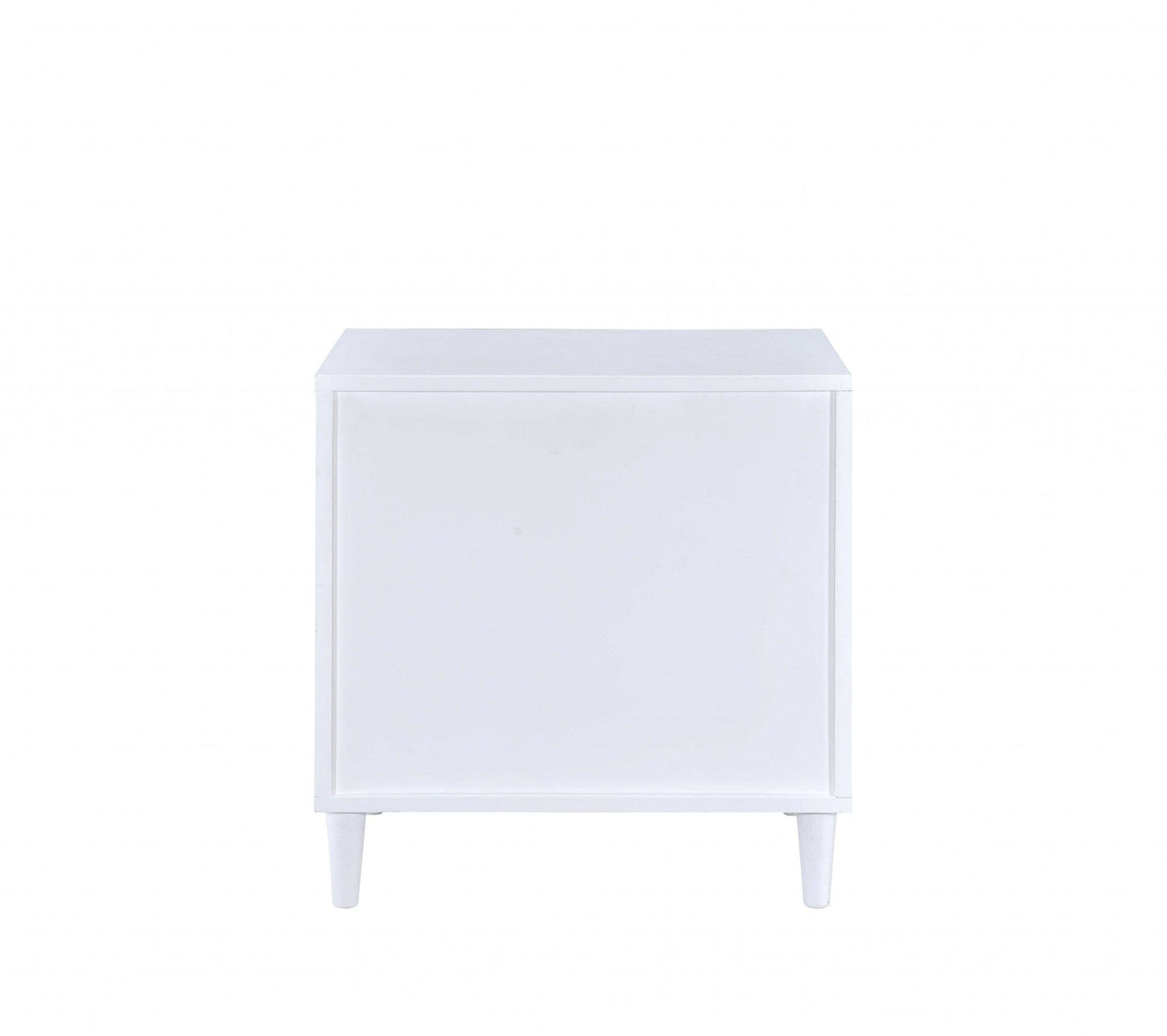 White And Distressed Oak Three Drawer Nightstand