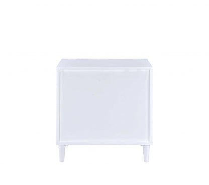 White And Distressed Oak Three Drawer Nightstand