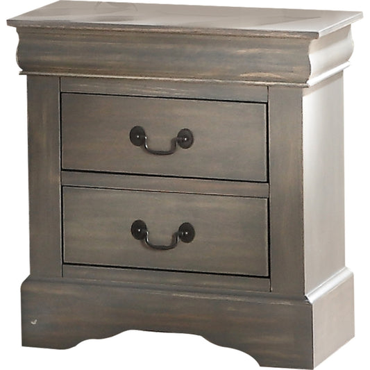 16" Rectangular Two Drawers Nightstand With Solid Wood Top
