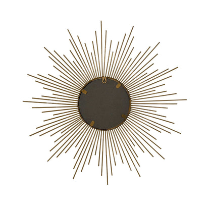 26 Round Gold Metal Sunburst Framed Wall Mirror
