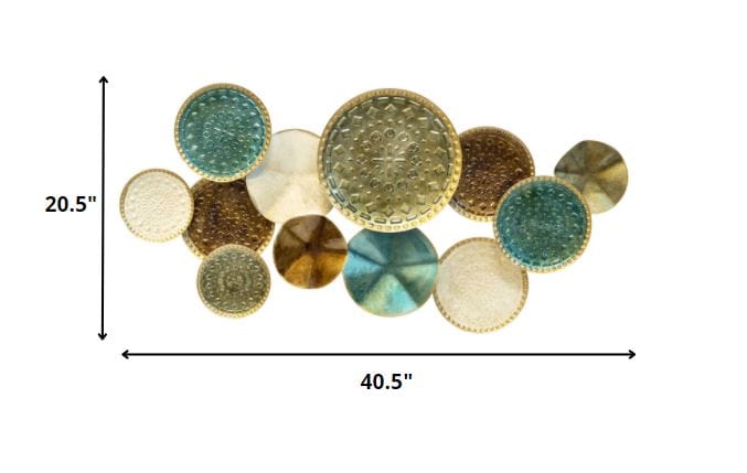 Textured Metal Multi Plates Wall Decor