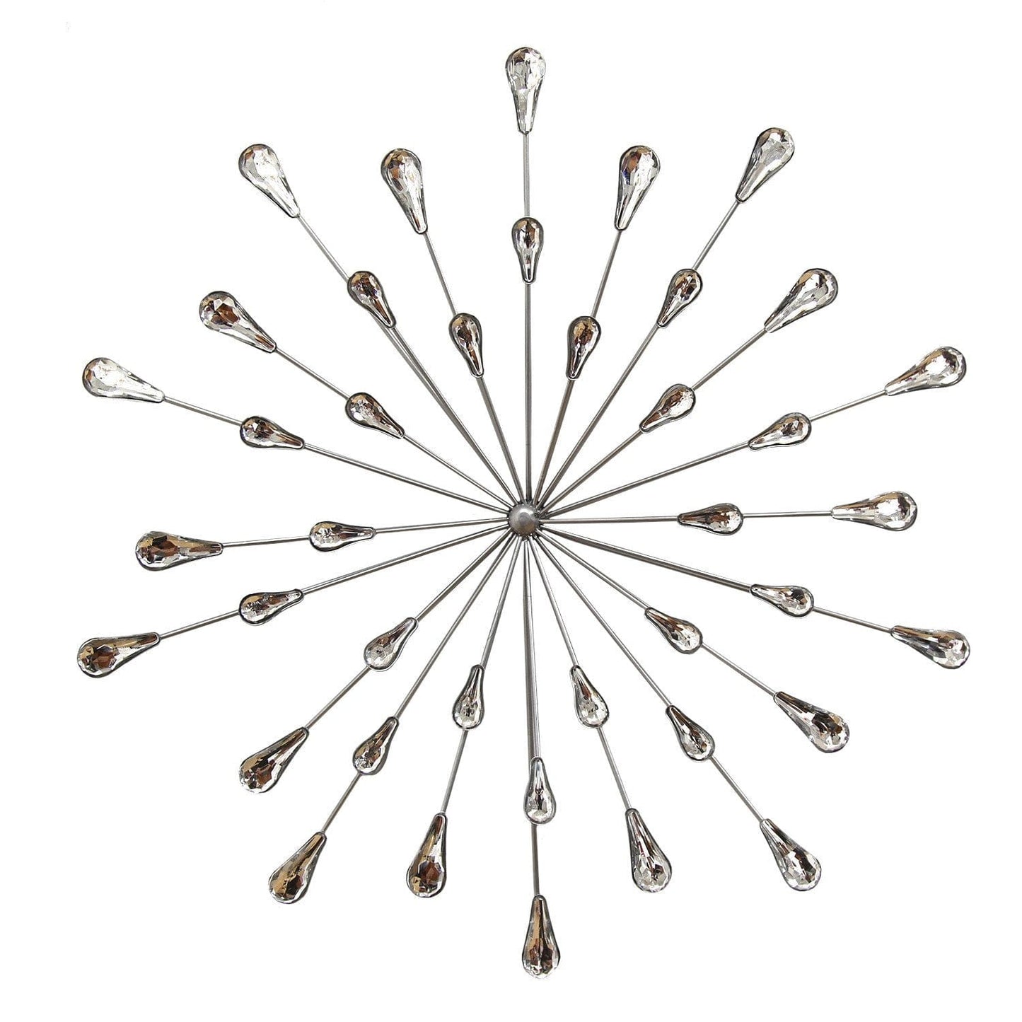 Silver Acrylic And Metal Bling Burst Wall Decor