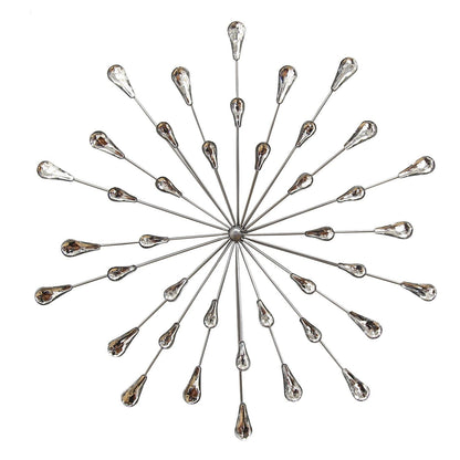 Silver Acrylic And Metal Bling Burst Wall Decor