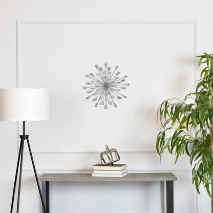 Silver Acrylic And Metal Bling Burst Wall Decor