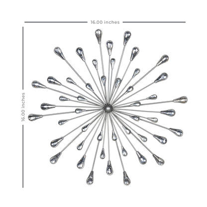 Silver Acrylic And Metal Bling Burst Wall Decor