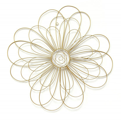Shimmering Gold Metal Flower Wall Decor