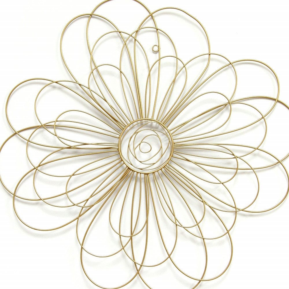 Shimmering Gold Metal Flower Wall Decor