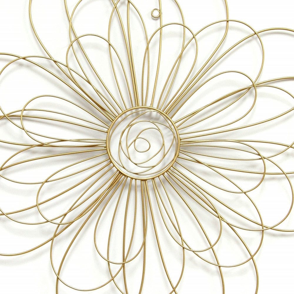 Shimmering Gold Metal Flower Wall Decor