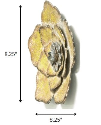 Set Of 3 Multi-Color Chic Metal Flowers Wall Art Decor