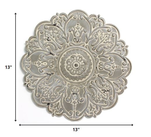 Small Gray Medallion Wall Decor