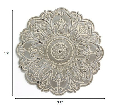 Small Gray Medallion Wall Decor