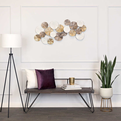 Tri Color Modern Circles Metal Wall Decor