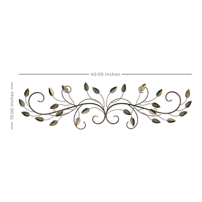Patina Scroll Metal Leaf Wall Decor